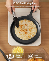 Tortilla Press, 250mm Cast Iron Tortilla and Roti Maker, Heavy Duty Tortilladora Press, Pataconera Makers with Handle and 100 Pcs Parchment Paper, Dough Taco Press for Flour Tortilla, Tawa