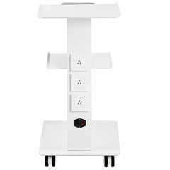Trolley Cart Dental Lab Mobile Rolling Serving Cart 3 Layers with Socket
