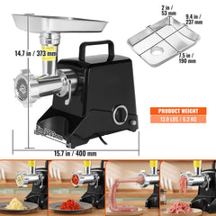 Commercial Electric Meat Grinder 2.27Kg/Min Sausage Stuffer Filler Kitchen