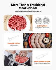 Commercial Electric Meat Grinder 5.5 Lbs/Min Sausage Stuffer Maker Kitchen