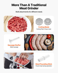 Commercial Electric Meat Grinder 4.5 Lbs/Min Sausage Stuffer Maker Kitchen