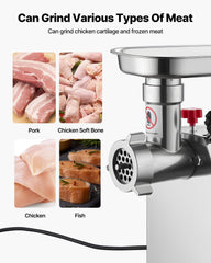 Commercial Electric Meat Grinder 4.5 Lbs/Min Sausage Stuffer Maker Kitchen