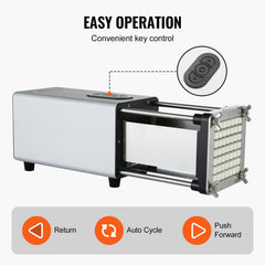 Electric French Fry Cutter, Potato Slicer with 1/2-Inch and 3/8-Inch Stainless Steel Blades, Potato Cutter Chopper w/ Anti-slip Feet, Great for Potato, French Fries, Cucumber, Vegetables, Carrot
