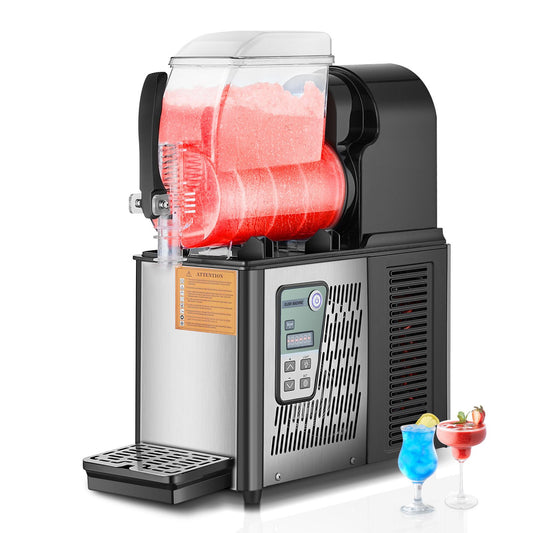 Commercial Slushy Machine, 4L Single Tank Frozen Drink Machine, 16 Cups Stainless Steel Margarita Smoothie Frozen Drink Maker, Slushie Maker for Home Party Restaurants Cafe Bars