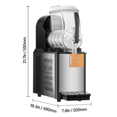 Commercial Slushy Machine, 4L Single Tank Frozen Drink Machine, 16 Cups Stainless Steel Margarita Smoothie Frozen Drink Maker, Slushie Maker for Home Party Restaurants Cafe Bars