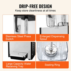 Commercial Beverage Dispenser 12L Cold Juice Ice Drink Dispenser for Party