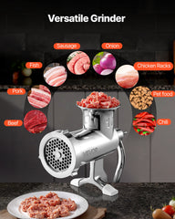 Heavy Duty Meat Grinder Manual Sausage Filler Stainless Steel with Clamp