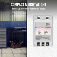 3 Phase Converter- 7.5HP 23A 220V Single Phase to 3 Phase Converter, Digital Phase Shifter for Residential & Light Commercial Use, 220V Input/Output (One DPS Must Be Used on One Motor Only)