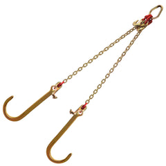 V Bridle Chain, 5/16 in x 2 ft Bridle Tow Chain, Grade 80 V-Bridle Transport Chain, 9260 Lbs Break Strength with TJ Hooks and Crab Hooks, Heavy Duty Pear Link Connector and Chain Shorteners