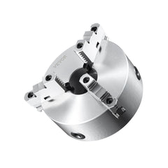 3-Jaw Lathe Chuck, 200 mm, Self-Centering Lathe Chuck, 4-200 mm Clamping Range with T-key Fixing Screws Hexagon Wrench, for Lathe 3D Printer Machining Center Milling Drilling Machine