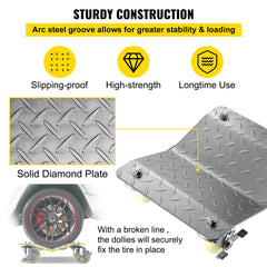 2 Pcs Tire Wheel Dollies 12"X16" Platform Size Wheel Car Dolly 3" Caster Wheel Dolly for Vehicle Car Auto Repair (2 Pcs)