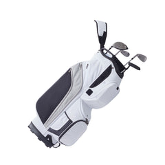 Golf Cart Bag with 14 Way Organizer Divider Top, 36” 13 Pockets Premium Nylon Cart Bag, Durable Golf Bags with Handles & Dust Cover & Detachable Straps for Men & Women, White Color-Block