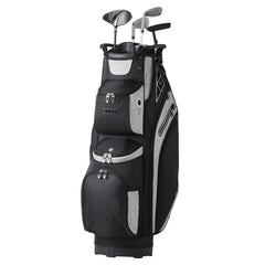 Golf Cart Bag with 14 Way Organizer Divider Top, 13 Pockets Premium Cart Bag, Durable 600D Polyester Fabric Golf Bags with Handles & Dust Cover & Detachable Straps for Men & Women, Black Color-Block