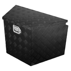 Trailer Tongue Box, Aluminum Alloy Diamond Plate Tongue Box Tool Chest, Heavy Duty Trailer Box Storage with Lock and Keys, for Pickup Truck, RV, Trailer, 737 x 410 x 460 mm/29x16.5x18inch