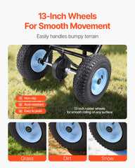 Lawn Spreader, 100LBS Capacity, Walk-Behind Push Spreader, 0-9.8ft Spreading Width, 13 in All Terrain Pneumatic Tires, Fertilizer Spreaders with Hopper Grate, for Seed Salt Ice Melt
