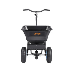 Lawn Spreader, 100LBS Capacity, Walk-Behind Push Spreader, 0-9.8ft Spreading Width, 13 in All Terrain Pneumatic Tires, Fertilizer Spreaders with Hopper Grate, for Seed Salt Ice Melt