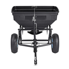Tow Behind Broadcast Spreader, 130LBS Capacity, Tow/Push Garden Spreader with 13 in Tires, 30 Adjustable Setting & 9.8 ft Spreading Width, Lawn Spreaders for Seed, Fertilizer, Salt, Ice Melt
