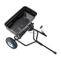 Tow Behind Broadcast Spreader, 130LBS Capacity, Tow/Push Garden Spreader with 13 in Tires, 30 Adjustable Setting & 9.8 ft Spreading Width, Lawn Spreaders for Seed, Fertilizer, Salt, Ice Melt