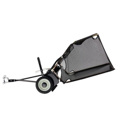 106.6 cm Lawn Sweeper Tow Behind, 12 cu.ft. Large Pull Behind Grass Sweeper, Heavy Duty Leaf & Grass Collector with Dumping Rope Design, Adjustable Sweeping Height for Picking Up Debris & Grass