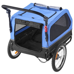 Dog Bike Trailer, Supports up to 40 kg, 2-in-1 Pet Stroller Cart Bicycle Carrier for Small & Large Dogs, Easy Folding Frame with Quick Release Wheel, Universal Bicycle Coupler, Internal Leash