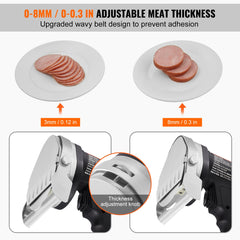 Electric Shawarma Knife, 80W Professional Turkish Kebab Knife, Commercial Stainless Steel Gyro Cutter, Doner Kebab Meat Slicer with 2 Blades, 100mm Blade Diameter, 0-8mm Adjustable Thickness