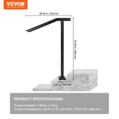 1-3 Step Handrail Railing for Steps Steel 150 kg Capacity with Screw Kit