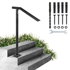1-3 Step Handrail Railing for Steps Steel 150 kg Capacity with Screw Kit