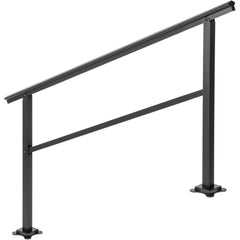 Outdoor Handrail 165LBS Load Handrail Outdoor Stairs Aluminum Stair Handrail 152 x 89.5 cm Outdoor Stair Railing Transitional Range from 0 to 30° Staircase Handrail Fits 4-5 Steps with Screw Kit