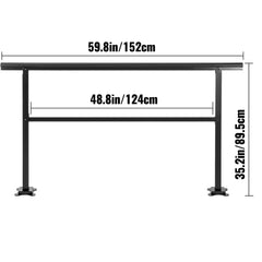 Outdoor Handrail 165LBS Load Handrail Outdoor Stairs Aluminum Stair Handrail 152 x 89.5 cm Outdoor Stair Railing Transitional Range from 0 to 30° Staircase Handrail Fits 4-5 Steps with Screw Kit