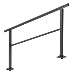 Outdoor Handrail 165LBS Load Handrail Outdoor Stairs Aluminum Stair Handrail 152 x 89.5 cm Outdoor Stair Railing Transitional Range from 0 to 30° Staircase Handrail Fits 4-5 Steps with Screw Kit