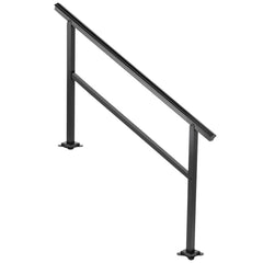 Outdoor Handrail 165LBS Load Handrail Outdoor Stairs Aluminum Stair Handrail 152 x 89.5 cm Outdoor Stair Railing Transitional Range from 0 to 30° Staircase Handrail Fits 4-5 Steps with Screw Kit