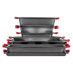 Baking Pan Set 10-Piece Nonstick Carbon Steel Set with Silicone Handles