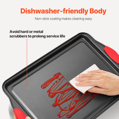 Baking Pan Set 10-Piece Nonstick Carbon Steel Set with Silicone Handles