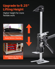 Labor Saving Arm Jack, 2 PCS 200 kg Bearing Capacity, Lifting up to 235 mm, Metal Hand Lifting Jack Tool with Magnetic Level, 2 Adjustment Modes, for Door, Window, Furniture, Woodworking, Black