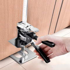 Labor Saving Arm Jack, 2 PCS 200 kg Bearing Capacity, Lifting up to 235 mm, Metal Hand Lifting Jack Tool with Magnetic Level, 2 Adjustment Modes, for Door, Window, Furniture, Woodworking, Black