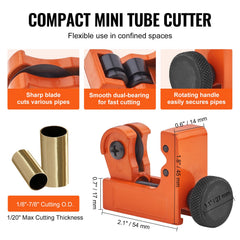 3PCS Tubing Cutter Set, 3/16"-2" O.D. Copper Pipe Cutter, 1/8"-7/8" O.D. Mini Tube Cutter and Deburring Tool, Heavy Duty Pipe Cutter Set for Copper, Aluminum, Stainless Steel, Plastic Pipes
