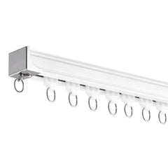 Ceiling Curtain Track Set 17.7 FT/5.4 Meter Room Divider with Hooks White