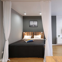 Ceiling Curtain Track Set 17.7 FT/5.4 Meter Room Divider with Hooks White