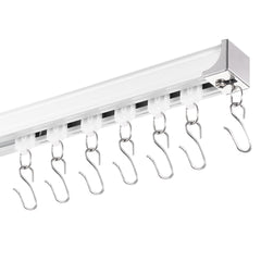Ceiling Curtain Track Set 17.7 FT/5.4 Meter Room Divider with Hooks White