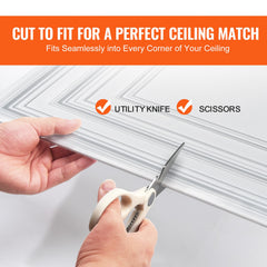 Ceiling Tiles 12-Pack 24 x 24 in PVC Easy Installation White Peg Pattern