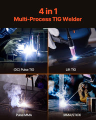 TIG Welder 4-In-1 Welding Machine Pulse MMA Lift STICK IGBT Inverter LED
