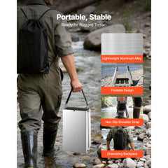 Highbanker Gold Panning Kit, 1270 mm 3-in-1 Folding High Banker Gold Sluice Box, 26 PCS Portable Mining Equipment Prospecting Kit with Gold Pans, Classifier Screen, Magnet, Backpack, Accessories