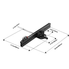 Precision Miter Gauge, Standard Slot 19 x 9.5 mm, Aluminum Alloy Table Saw Miter Gauge with 61 cm Grating 15 Angle Stops Adjustable Spring Loaded Plunger and Removable Disc, for Woodworking