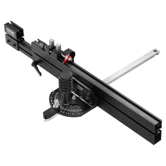 Precision Miter Gauge, Standard Slot 3/4'' x 3/8'', Aluminum Alloy Table Saw Miter Gauge with 19-35 in Grating 15 Angle Stops Adjustable Spring Loaded Plunger and Removable Disc, for Woodworking