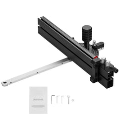 Precision Miter Gauge, Standard Slot 19 x 9.5 mm, Aluminum Alloy Table Saw Miter Gauge with 45.7 cm Grating 15 Angle Stops Adjustable Spring Loaded Plunger and Removable Disc, for Woodworking