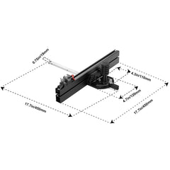 Precision Miter Gauge, Standard Slot 19 x 9.5 mm, Aluminum Alloy Table Saw Miter Gauge with 45.7 cm Grating 15 Angle Stops Adjustable Spring Loaded Plunger and Removable Disc, for Woodworking
