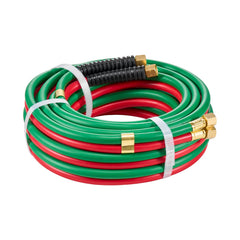 Oxygen Acetylene Hose, 1/4-Inch x 25FT Oxy Acetylene Hose with 9/16"-18 B Fitting, 300PSI T Grade Welding Cutting Torch Twin Hose, Compatible with Oxygen, Acetylene, Propane and Other Fuel Gases