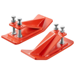Tractor Bucket Protector, 2PCS Heavy Duty Steel Bucket Edge Protectors, Edge Tamer Anti-Skid Device with Double Hexagon Lock Nuts and Bolts, for Snow, Leave Removal & Spreading Gravel (Orange)