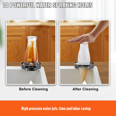 Glass Rinser 10-Hole 360 Rotating Stainless Steel Washer ABS Cup Holder