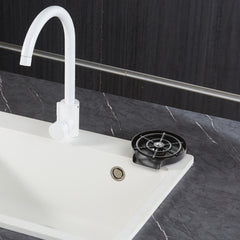 Glass Rinser 10-Hole 360 Rotating Stainless Steel Washer ABS Cup Holder
